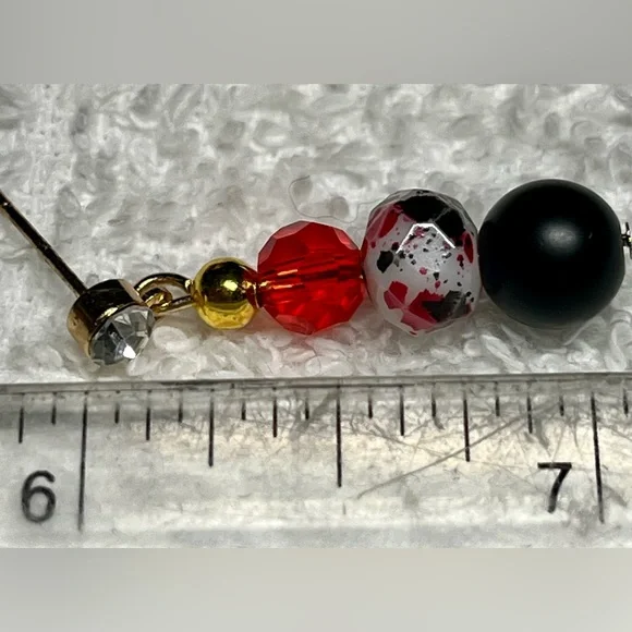 Red and black earrings-onyx - Picture 4 of 5